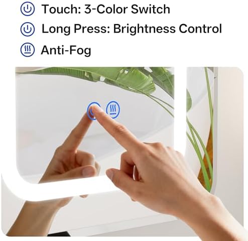 REYOXCEL Arched Bathroom Medicine Cabinet with Anti-Fog Lighted Mirror (Bevel, 31.5" H x 19.7" W) - 4