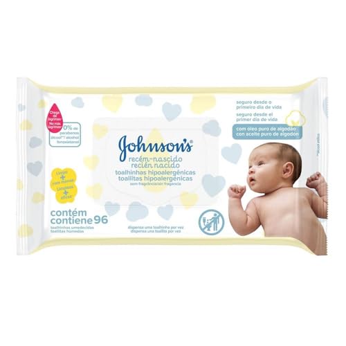 Lenços Umedecidos JOHNSON'S® Baby Recém Nascido, 96 unidades