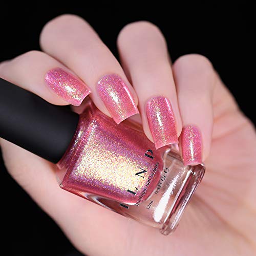 Image of ILNP Pink Flamingo - Iridescent Hot Pink Holographic Jelly Nail Polish