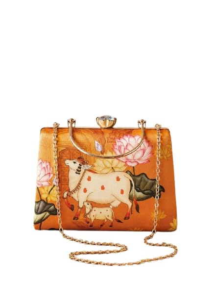 Satin Clutch Bag with Deer Floral Unicorn Print - Handmade Evening Purse for Ladies-image-49