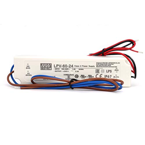image for MEAN WELL LPV-60-24 60Watts 2.5Amp 24VDC C.V LED Driver Single Output 