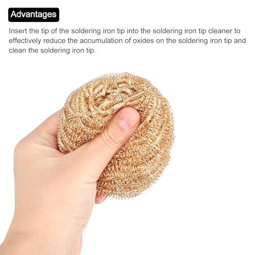 Image of MECCANIXITY Solder Tip Iron Cleaner 15g Solder Tip Cleaning Brass Soft Coiled Tip Cleaner Kit Gold 5 Pack
