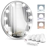 2019 Upgraded Led Vanity Mirror Lights, Langstar Makeup Lights Strip Kit with 10 Hollywood Style Bulbs for Vanity Table, 8 Color Tones 6 Level Brightness (Mirror Not Included)