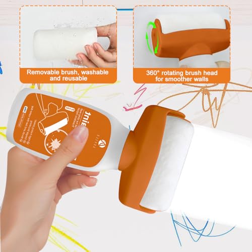 HIULLEN 500g Wandfarbe Ausbessern Weiß, Wand Reparatur Rollbürste mit Wandreparaturpaste, Wand Reparatur Creme, Ausbesserungsfarbe Weiss Für Graffiti Kratzer Flecken Risse Und Beschädigte Wände