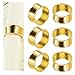 Frjjthchy 6 Pcs Stainless Steel Bead Side Napkin Rings Delicate Serviette Buckles (Gold)