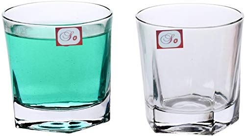 Image of Afast Multi Purpose Beverage Tumbler Drinking Glass Set for Home & Bar Use, Set of 2, Kk102 n338, Clear
