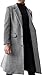 Mens Slim Casual Trench Coat Fashion Business Notched Collar Long Jacket Single Breasted Warm Overcoat with Pocket (Grey,Medium)
