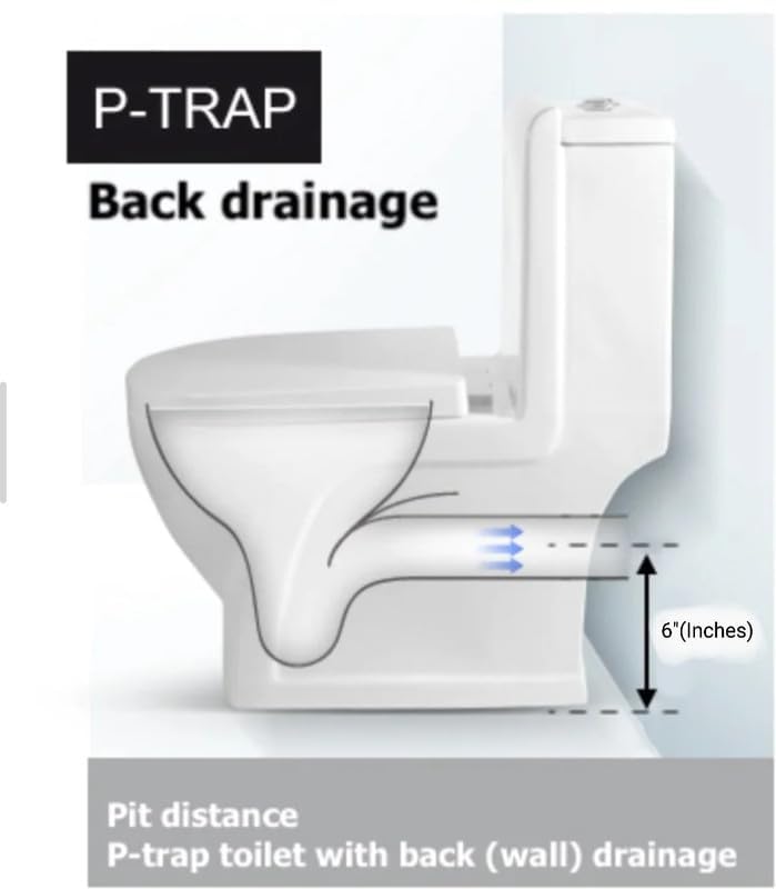 Image of Clay Plus P-Trap Premium Ceramic Rimless Water Closet Floor Mounted One Piece Ceramic Western Toilet /Commode With Soft Close Seat Cover For Home, Bathroom, Lavatory, Toilets (107 P-TRAP)