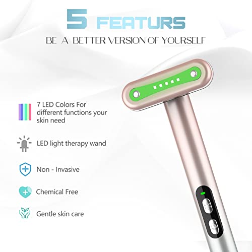 Fxtiaa Red-Light-Therapy,Led Facial Light Therapy 7 Colors Eye Beauty Wand Face Massager Red For Skincare & Blue Rejuvenation Tool thumb #4