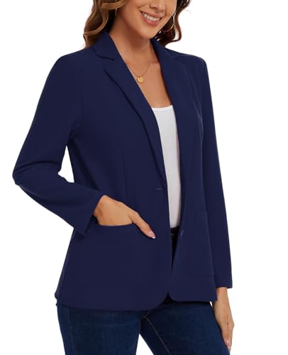 MINTLIMIT Womens Casual Long Sleeve Blazer Button Front Notch Lapel Work Office Business Blazers Jackets with Pockets2