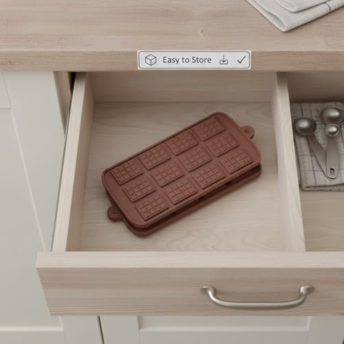 Image of Signamio Chocolate Mould Set - Heart Shape & Square Shape, 2 Pcs - Premium Chocolate Mould Silicone - Durable Chocolate Silicone Mould for Baking & Crafting