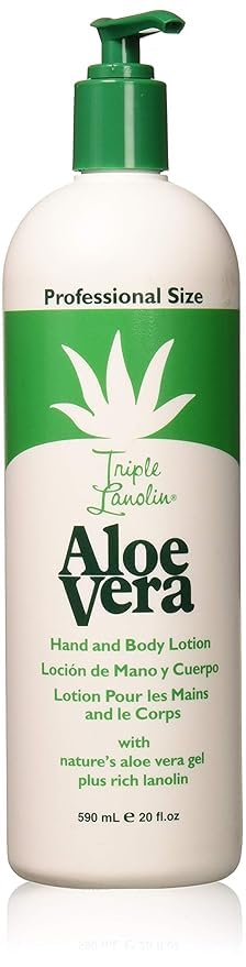Triple Lanolin Aloe Vera Soothing Lotion (20 Fl Oz) – Professional Bulk Moisturizer for All Skin Types – Deeply Hydrating Aloe & Lanolin Hand and Body