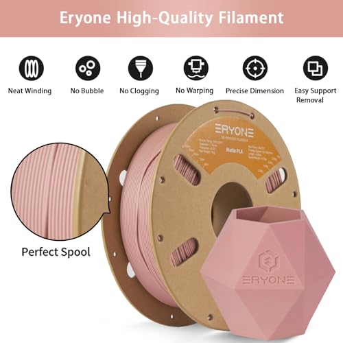 Image of ERYONE Matte 3D Printer PLA Filament 1.75 + /- 0.03mm, Matte Filament PLA 1KG(2.2LBS) Spool, Pottery Red