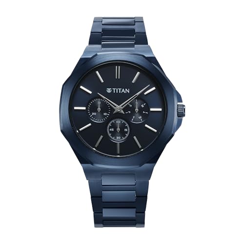 Titan Classic Slim Multifunction Quartz Multifunction Blue Dial Stainless Steel Strap Watch for Men_90198QM01 (B0D37S5TRT) Amazon Price History, Amazon Price Tracker