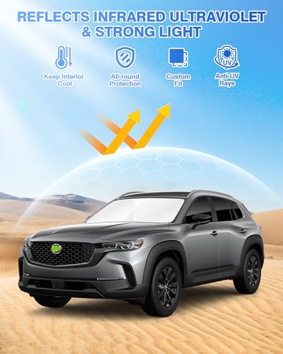 Image of Canvcle Sunshades for Mazda CX-50 2023-2025 2026 CX50 Accessories Windshield Sun Shade Side Rear Window Shade Cover Sun Visor Shield Privacy Protection for Camping Keep Vehicle Cool Black 8PCS