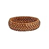 COLORFUL BLING 2Pcs Handwoven Wooden Braided Rattan Knit Cuff Bracelet Natural Bamboo Square Round Geometric Chunky Wrap Bangle for Women Ethnic Tribal Wrist Jewelry-A rattan #5