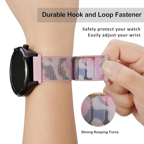 Image of WOCCI Adjustable Nylon Sport Watch Bands with Hook and Loop Fastener, Quick Release Watch Straps for Men and Women, Band Width 18mm 20mm 22mm