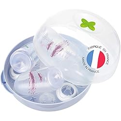 Esterilizadora De Biberones Tigex Esterilizador biberones microondas | Gran capacidad: 5 botellas | Esteriliza las botellas de bebé en 4 minutos