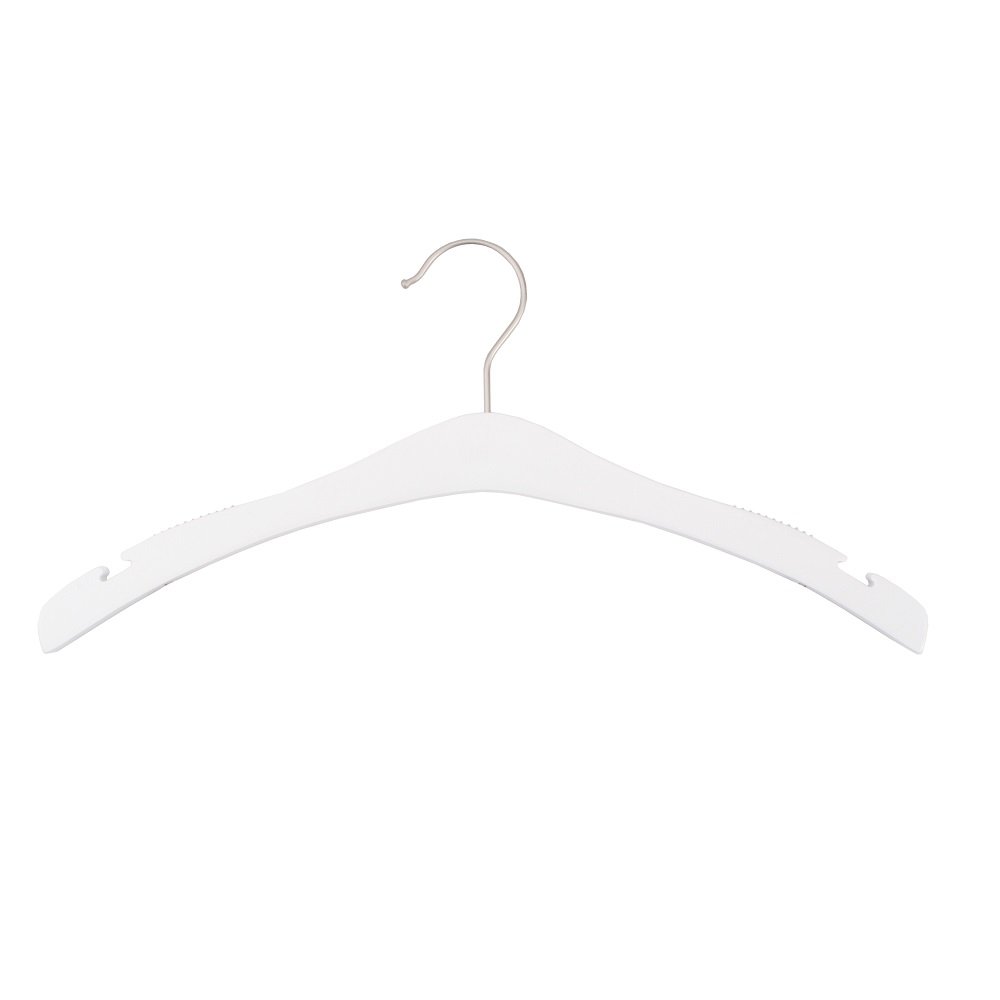 NAHANCO 30117HU Wooden Shirt Hangers - "Signature Series" - Low Gloss White - Home Use (Pack of 25)