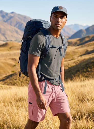 Image of JMIERR Men's Casual Stretch Cargo Shorts | Drawstring Elastic Waist, Multi Pockets, Summer Work Short, Classic