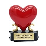Same Day Awards Personalized Heart Trophy - 5.5' Custom Engraved Heart Shaped Gift for Best Wife Mom Friend Appreciation Valentine Gift Volunteer Recognition