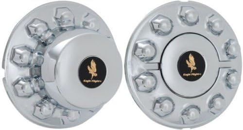 Aluminum Wheel Trim Kit Chrome 19.5" 10 Lug Center Caps Compatible with 2005-2016 F450 F550