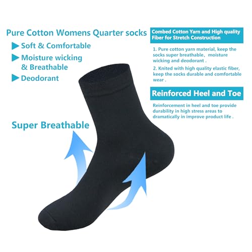 Image of MAGIARTE Womens Mini Crew Cotton Socks,6 Pairs