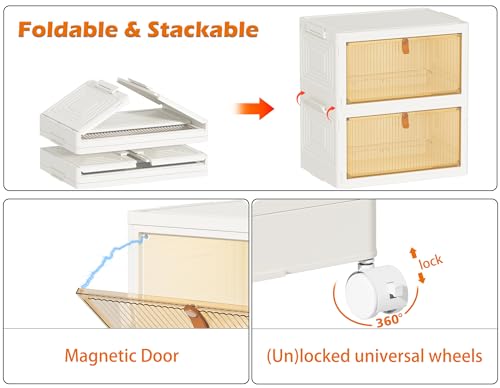 HOMIDEC Closet Organizers and Storage 70Qt 3 Pack Stackable Storage Bins with 1 Lid Closet Organizer Boxes for Clothes Foldable Storage Box for Clothes/Toys/Office Supplies/Snacks(23Qt X 3) - Image 6