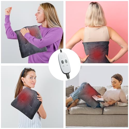 Heating-Pad-for-Back-Pain-ReliefMassaging-Weighted-Heating-Pads-for-Neck-ShoulderCrampPortable-Heated-Pad-with-3-Heat-Settings-6-Massage18-Relaxing-CombinationsAuto-Off1224Dark-Grey