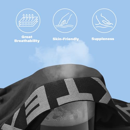 Men's Boxer Brief Breathable Underwear Moisture Wicking Boxer Briefs Built-in with 3D Pouch Underwear Trunks3