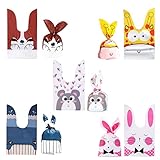 100 Pieces Animal Themed Party Treat Bags Candy Gift Bags Cookie Bags Party Decorations Supplies for