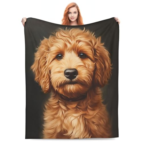 PXLNJHO Goldendoodle Blanket Gifts for Women Men Adults Dog Lovers, Goldendoodle Plush Fleece Throw Blankets, Cozy Soft Warm Bedding Decor for Sofa Living Room Travel 50"x60"