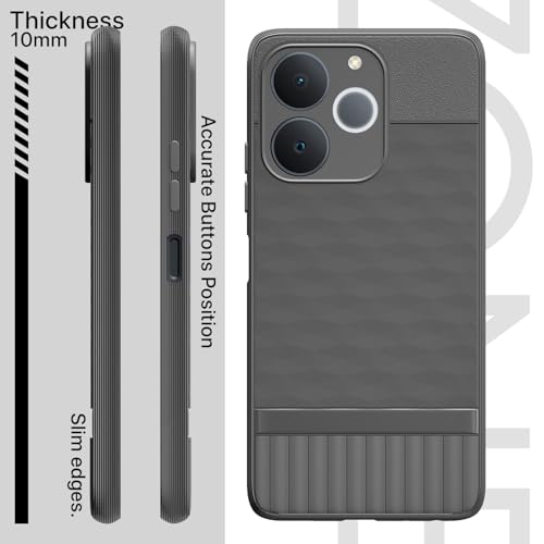 Image of Pikkme Back Cover for Realme C71 Camera Protection 3D Hexa Cube Design Silicone Protective Bumper Case (Grey)