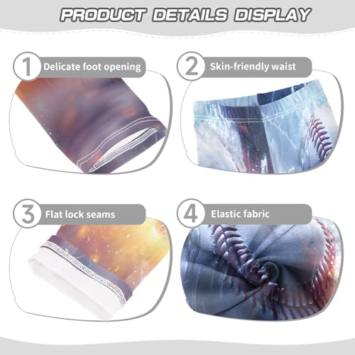 Toddler Girls Leggings Printed Yoga Pants Leggings Baseball Water Fire Collisions for Kids3