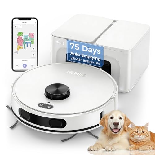 Robot Vacuum and Mop Combo, Mapping Robotic Vacuums Cleaner with 75 Days Self-Emptying, LiDAR Navigation Smart & Strong Suction, WiFi/App/Alexa/Voice Control, Quiet for Home Pet Hair Hard Floor Carpet