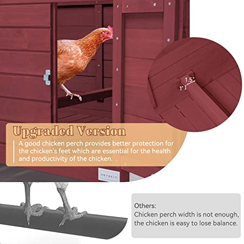 Petsfit SHW1001010RWZ2B Large Chicken Coop With Upgraded Perches, Wooden Outdoor Chicken Cage thumb #2