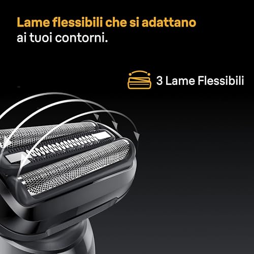 Braun Serie 5 Rasoio Elettrico Barba, Wet&Dry, Regolabarba Uomo, Rasoio Barba, 50 min Di Utilizzo, +2 Accessori, Senza Fili, 100% Impermeabile, Regolabarba Braun, 52-A1820SI, Azzurro - Immagine 2