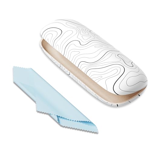 Image of Eyeglasses Case, Portable Hard Shell Protective Case for Glasses, Eyeglass Holder Box for Women with Cleaning Cloth