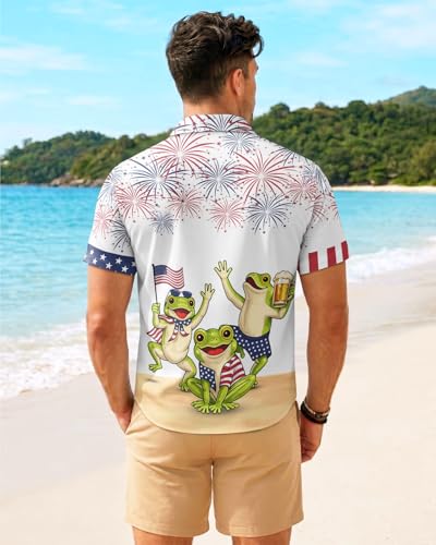 Image of 99TIMORO Fathers Funny Mens Hawaiian Shirt, Movie Button Down Short Sleeve Top, Father Day Summer Gifts