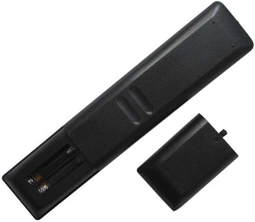 Back of the Easytry123 remote control with the battery compartment cover removed, showing two AA battery slots.