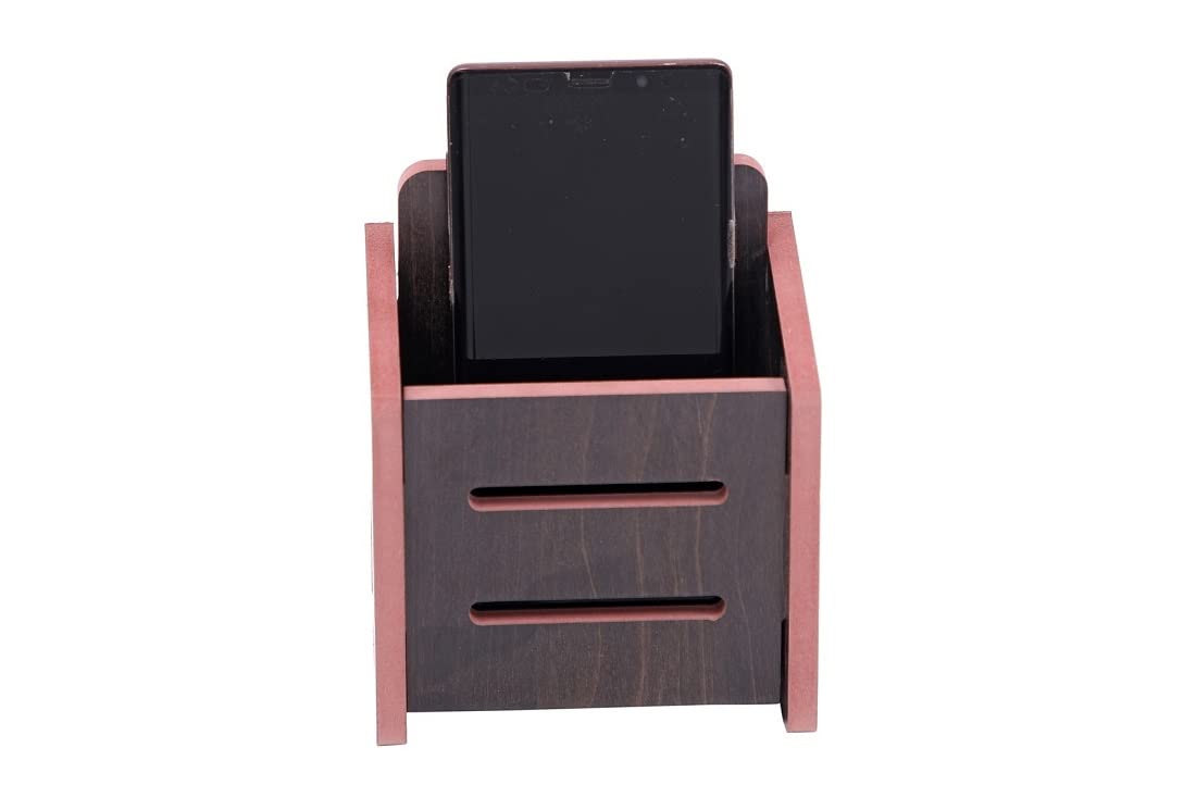HORBAC Handmade Wooden Wall Mounted Mobile Stand, Holder for Mobile Phone with Charging Slot by HORBAC ( MS 35 )
