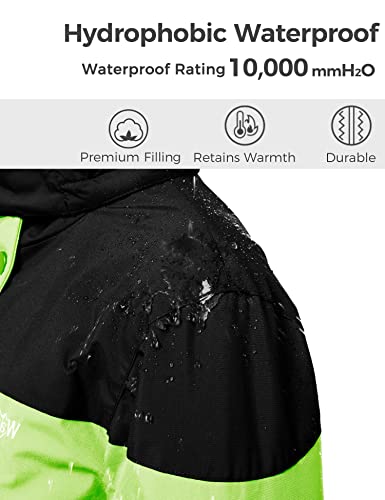 Wantdo Boy's Water Resistant Skiing Jacket Hooded Winter Snow Coat Raincoats Outwear Green 14/16 #TOP3