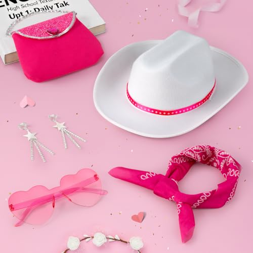 Disfraz completo de vaquera para niñas color rosa fucsia miniatura 5