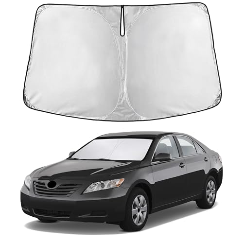 Image of EcoNour Windshield Sunshade Compatible for Toyota Camry 2007-2009 2010 2011, LE, SE, SE Nightshade, XLE, XSE, TRD, Sun Visor for Front Windshield Sun Shade Cover, UV Heat Protector, Car Accessories