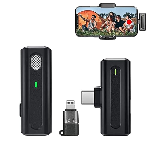 Image of K90 Wireless Microphone for YouTube and Voice Recording with Noise Reduction and Auto Pairing Facility Lapel Wireless Microphone for Type C Mobile and iPhone Collar Mic (Black, Pack of 1)