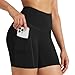 WILLIT Damen Radlerhose Leggings Kurze Sport Shorts Damen Sporthose hoher Taille für Training Gym Yoga Laufen Schwarz M