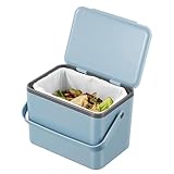 EKO Cubo de Basura para residuos de Alimentos, Cubo de Basura de Cocina, Color Azul Titanio, 4 litros