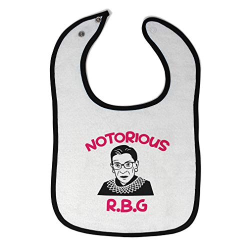 Toddler & Baby Bibs Burp Cloths Notorious R.B.G Ruth Bader Ginsburg Cotton Baby Items for Baby Girl & Boy White Black Design Only