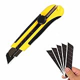 Zog 25mm Ratchet-Lock Heavy-Duty Utility Knife,Box Cutter with 5pcs SK-5 Retract Blades,Snap-off Knife for Industrial or Construction (Large)