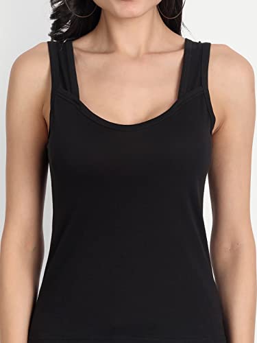 Image of Aimly Women's Regular Fit Sleeveless Cotton Camisole Slip Spaghetti | Combo Pack of 3